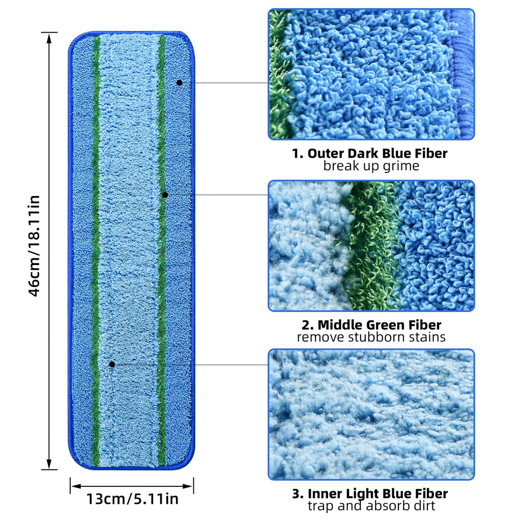 3 Pack Deep Clean Pads for Bona Family of Mops | Washable & Reusable Microfiber Cleaning Pad for Hardwood and Multi-Surface