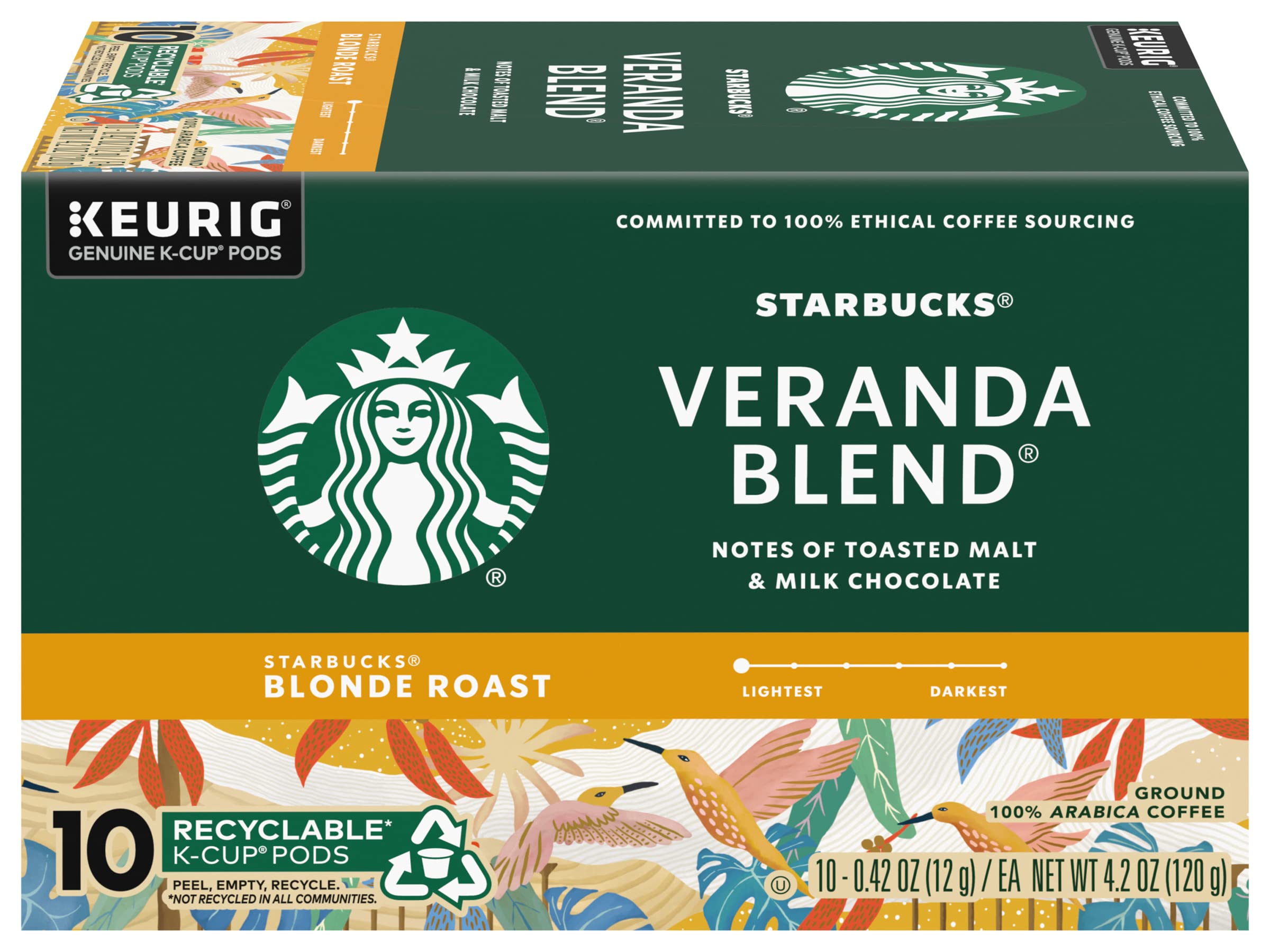 Starbucks K-Cup Coffee Pods, Starbucks Blonde Espresso Roast Hot or Iced Coffee, 22 Keurig Pods