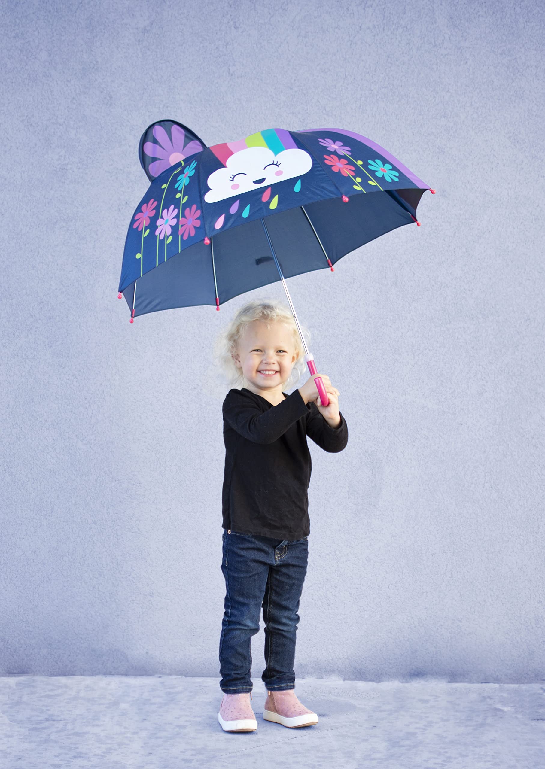 Stephen Joseph, 3D Pop Up Kids Umbrella, Cute Animals & Toddler Rain Umbrella Lightweight Easy Grip Handle for Boys Girls Ages 3-8