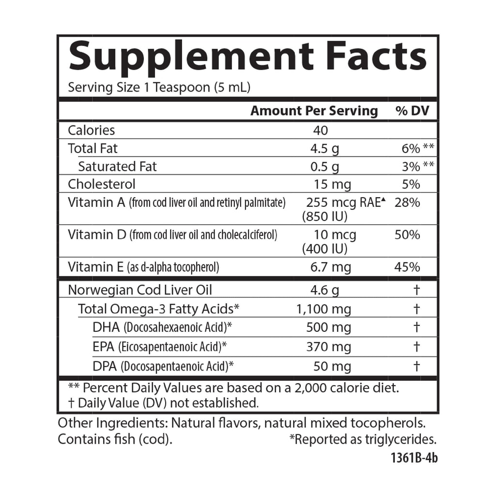 Carlson - Kid's Cod Liver Oil, 550 mg Omega-3s, Vitamins A & D3, Wild Norwegian, Bubble Gum, 250 mL