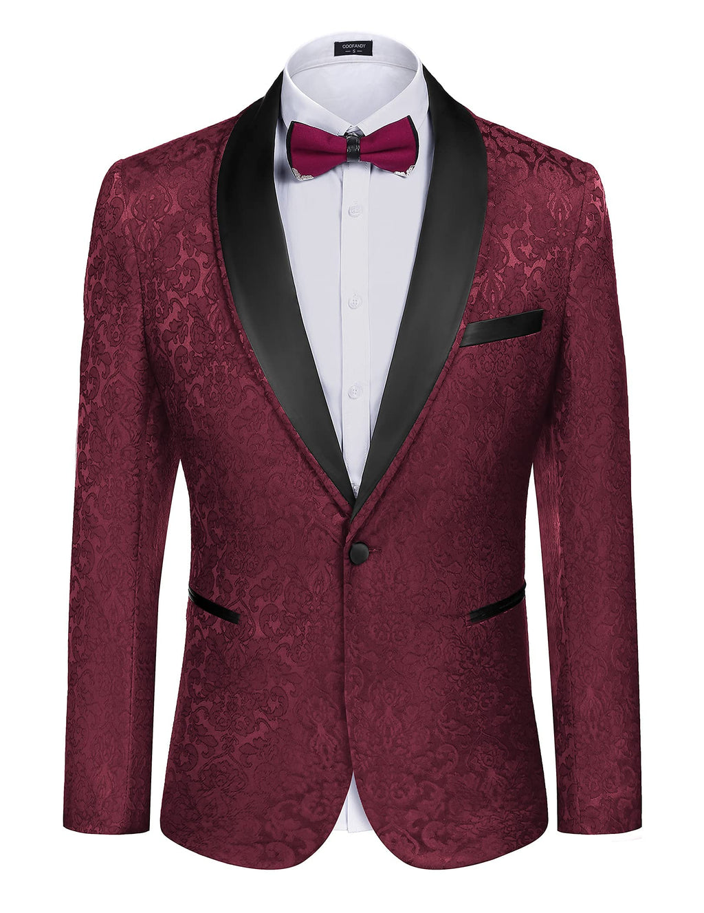 COOFANDY Men's Floral Tuxedo Suit Jacket Slim Fit Dinner Jacket Party Prom Wedding Blazer Jackets