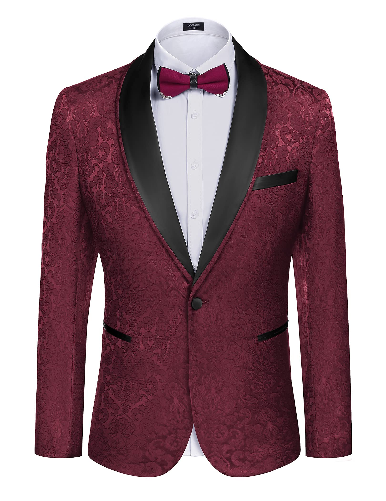 COOFANDY Men's Floral Tuxedo Suit Jacket Slim Fit Dinner Jacket Party Prom Wedding Blazer Jackets