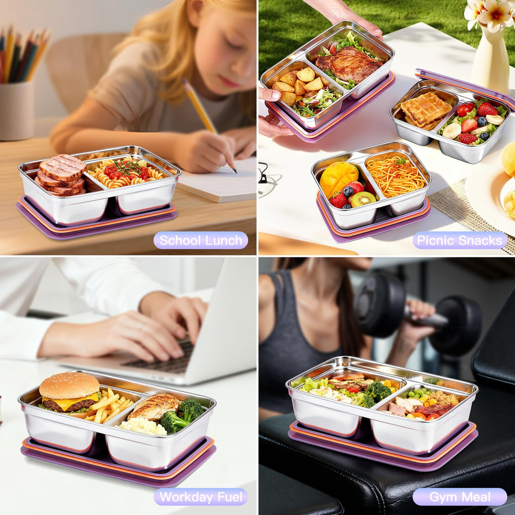 GIUOIDUO 10 Pack Stainless Steel Food Storage Containers with Leak-Proof Lids, 37oz Reusable Metal Meal Prep Lunch Boxes, Stackable, Dishwasher Safe for Snacks, Fruits & On-the-Go Meals, BPA-Free