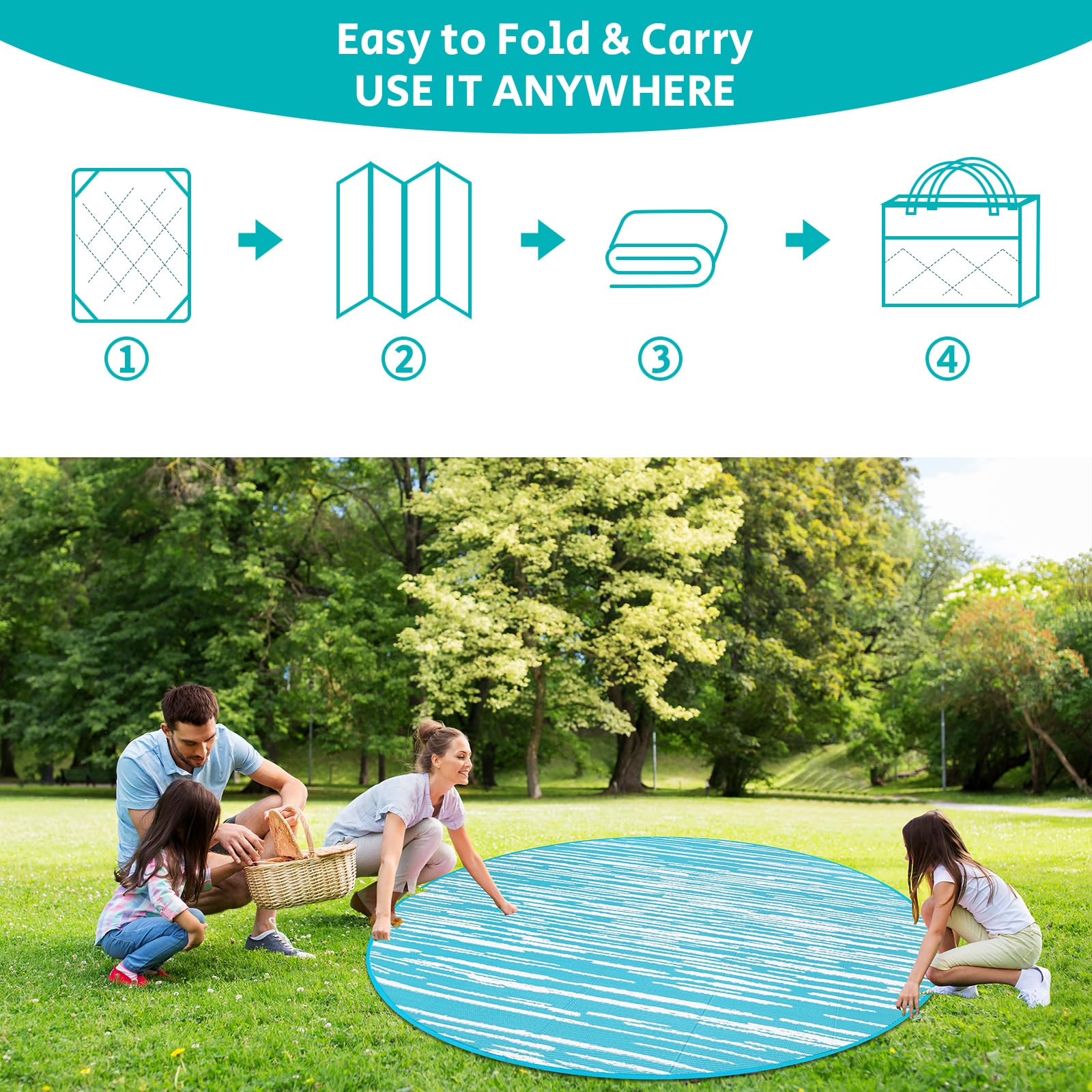 HEBE Checkered Outdoor Rug Waterproof 5x8, Reversible Plastic Straw Rug RV Camping Rug, Indoor Outdoor Patio Mat Clearance, Outside Carpet for Porch,Deck,Camper,Balcony,Backyard,Picnic