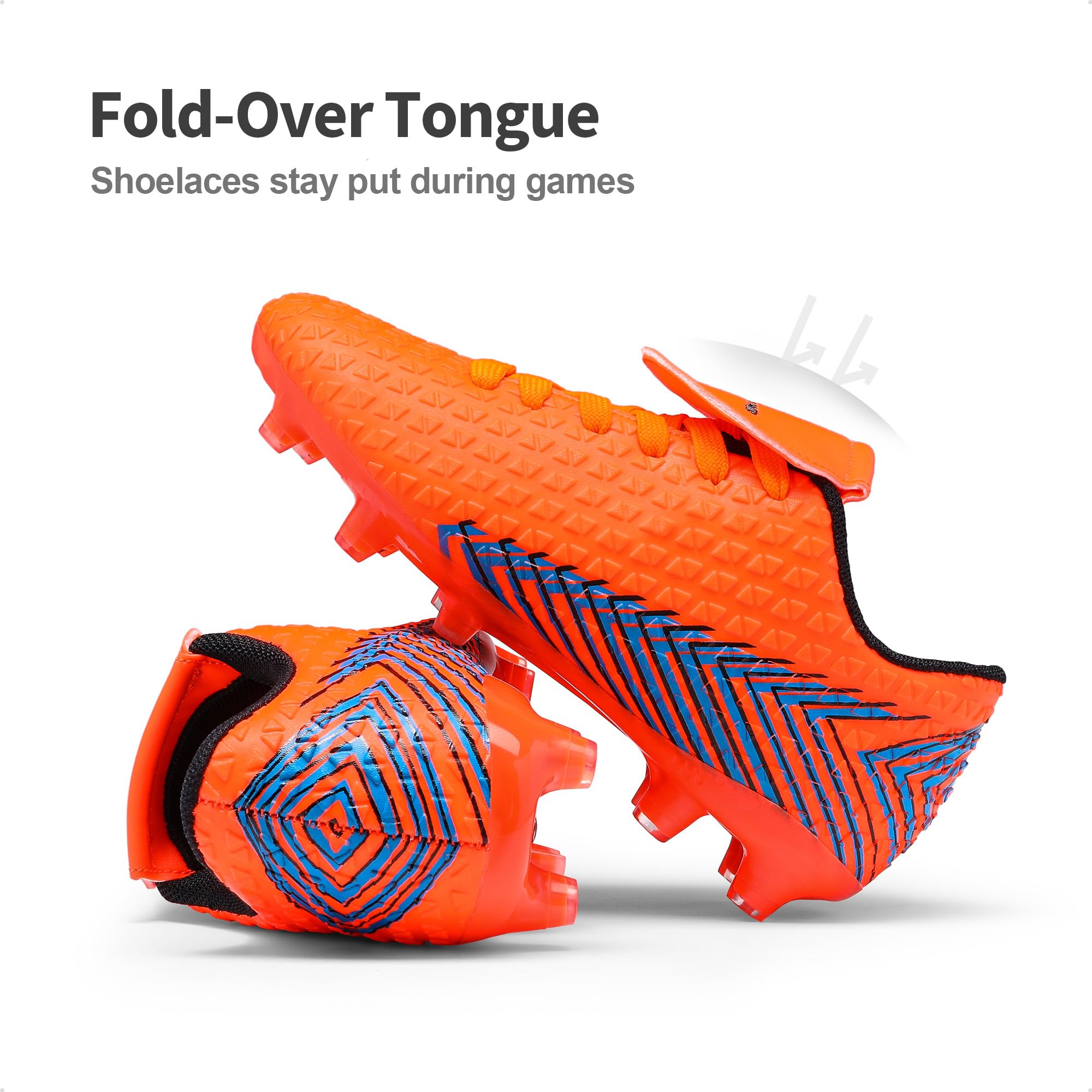 DREAM PAIRS Boys Girls Outdoor Soccer Cleats Firm Ground Football Shoes for Little/Big Kid