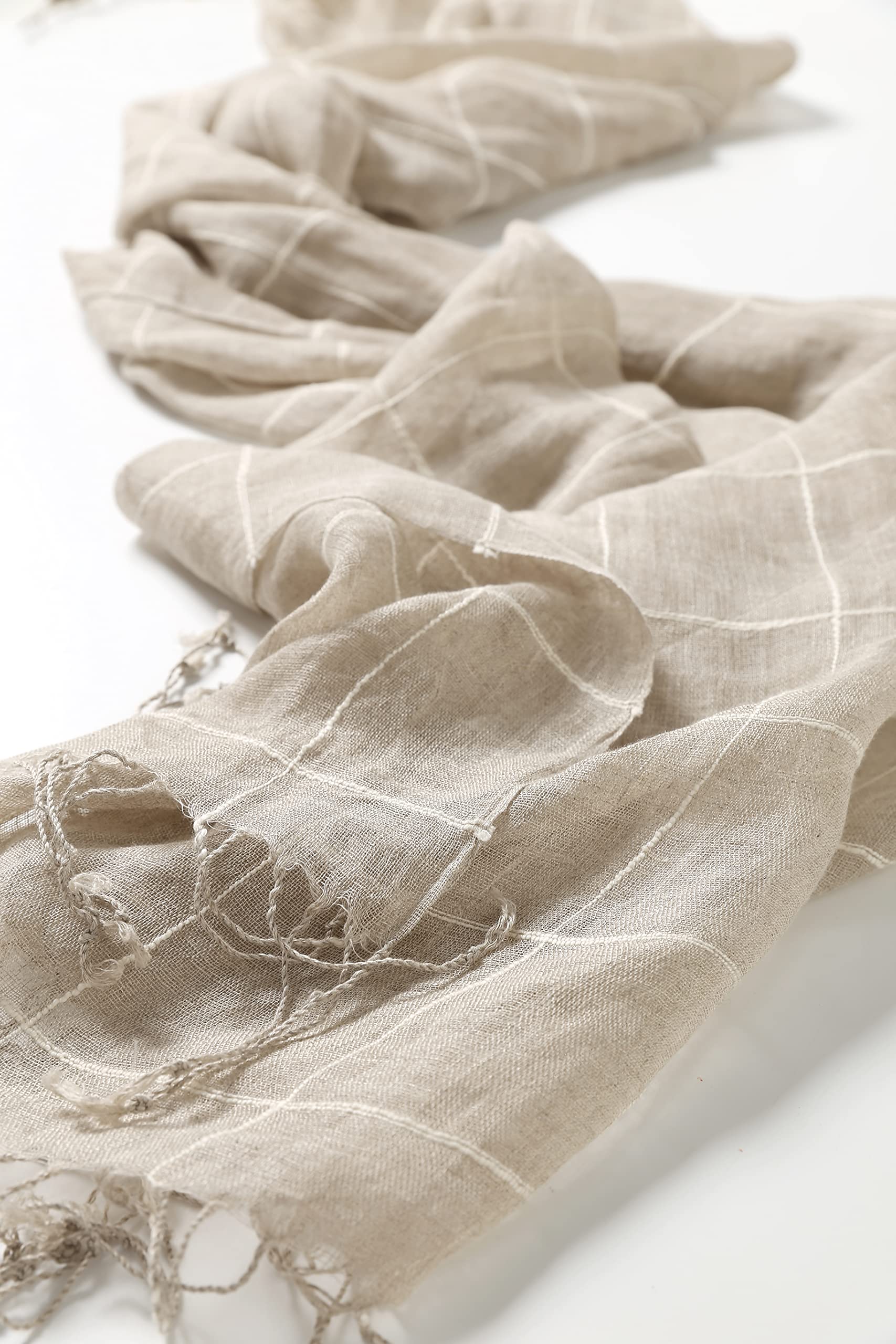 Jeelow Lightweight Summer Scarf Light Shawl Wrap Linen Feel Scarves For Men And Women