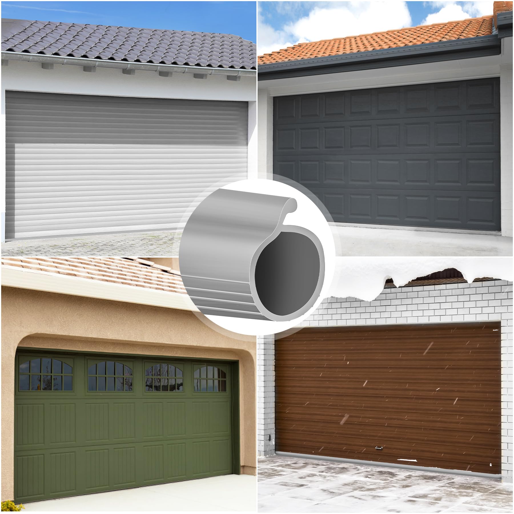 ToLanbbt 8.2FT Garage Door Seals Bottom Rubber 0.19" P Bulb Bottom Weather Seal, Weatherproof Replacement Weather Stripping Compatible with Overhead Door (8.2 FT, Gray)