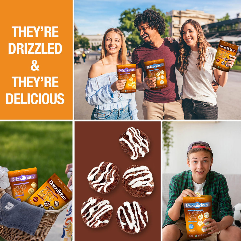 Drizzilicious Mini Flavored Rice Cakes - Rice Crisps, Healthy Snack for Adults and Kids, Vegan, Gluten Free Snack, 90 Calories Per 21 Pieces, S'mores & Cinnamon Swirl - 4 oz (Pack of 6)