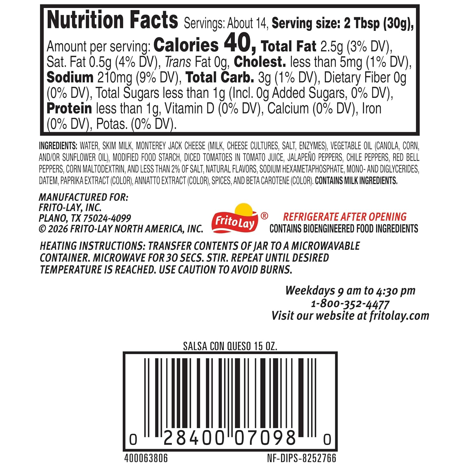 Tostitos Dip, Salsa Con Queso, Medium, 15oz