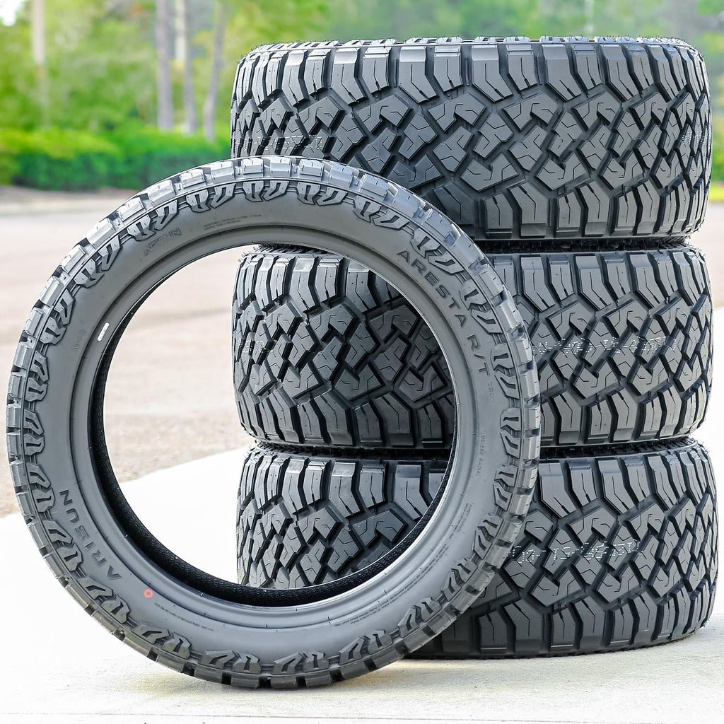 Arisun Aresta R/T ZG07 All-Terrain Mud Off-Road Light Truck Radial Tire-33X12.50R20LT 33X12.50X20 33X12.50-20 114Q Load Range E LRE 10-Ply BSW Black Side Wall