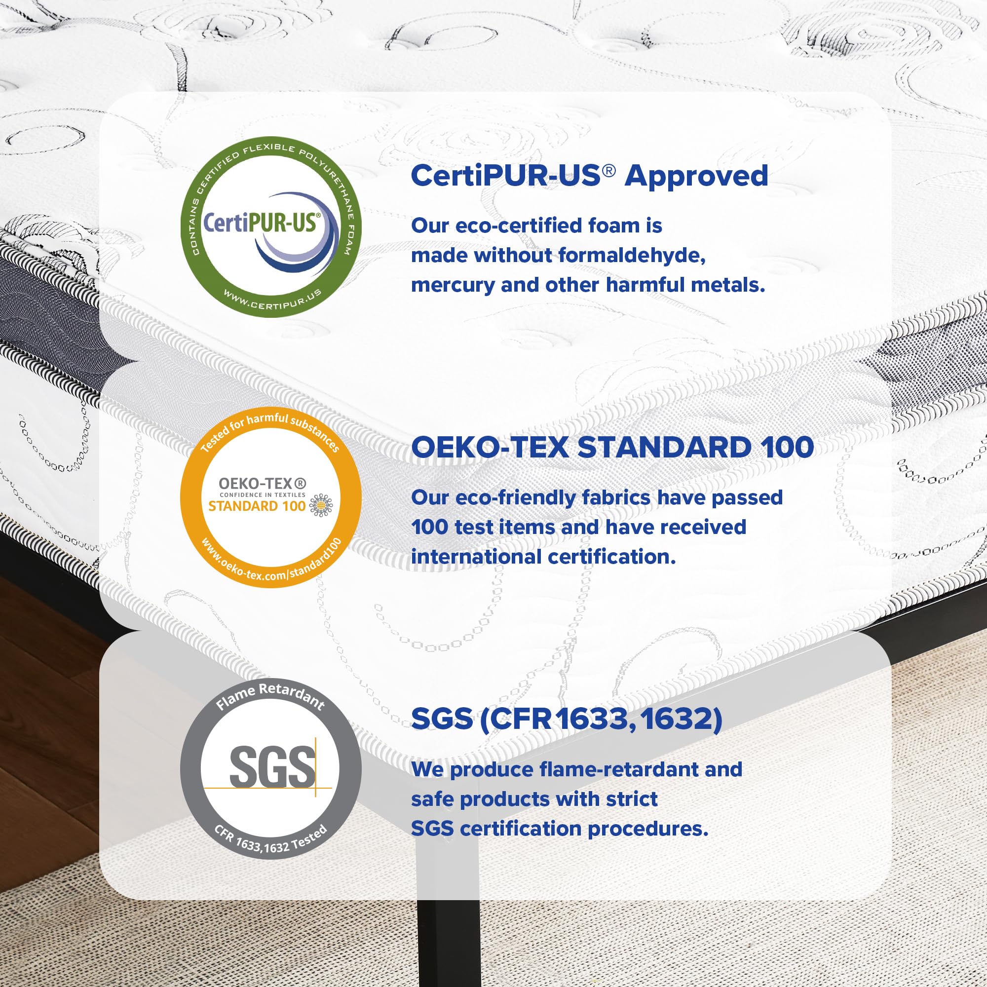 Olee Sleep Full Mattress, 10 Inch Support Cloud Hybrid Mattress, Gel Infused Memory Foam, Pocket Spring for Support and Pressure Relief, CertiPUR-US Certified, Bed-in-a-Box, Soft, Full Size