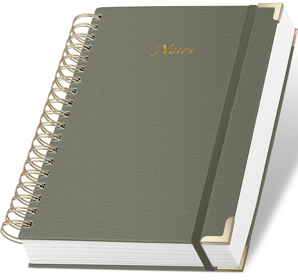 Spiral Notebook Journal, 328 Pages Linen Hardcover College Ruled Notebook, Lined Thick Journals for Women Men, A4 Thick Spiral Journal for Writing, 100GSM Paper, Cute Notebooks for Work School