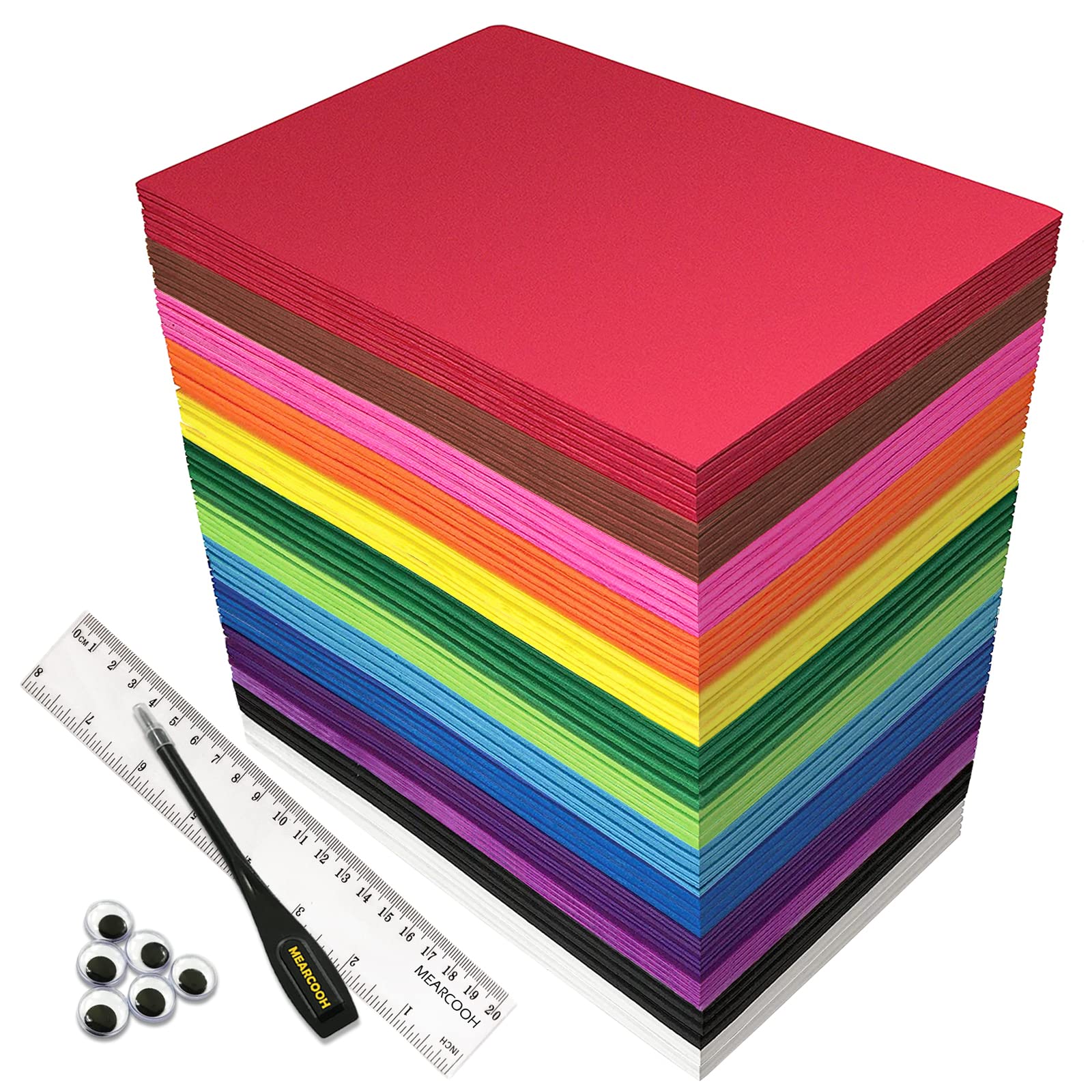 84PACK Foam Craft Sheets 8.5x5.5 inch Eva Color Bulk Foam Paper Set for Art Craft Projects DIY Handcraft by MEARCOOH