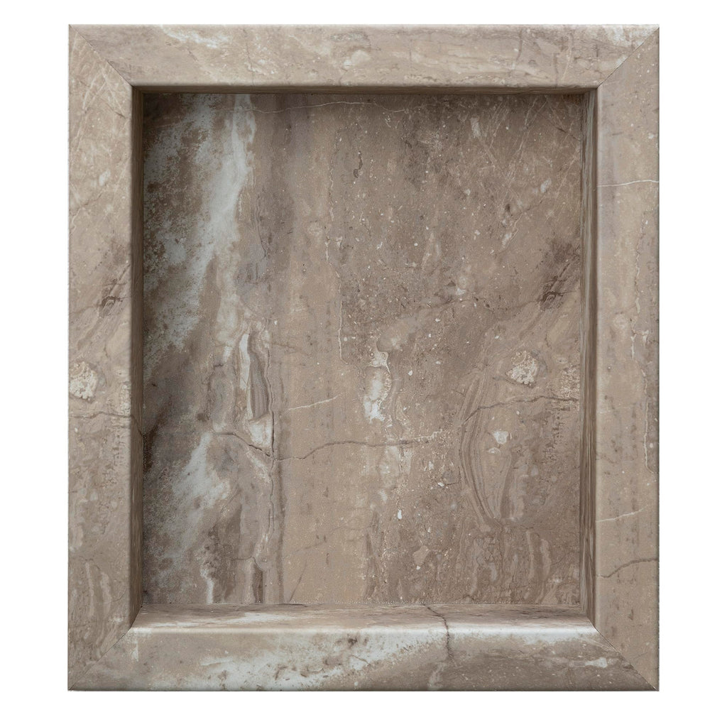 Palisade 17.5 in x 15.5 in Vinyl Shower Niche Ashen Slate | Waterproof Shower Insert
