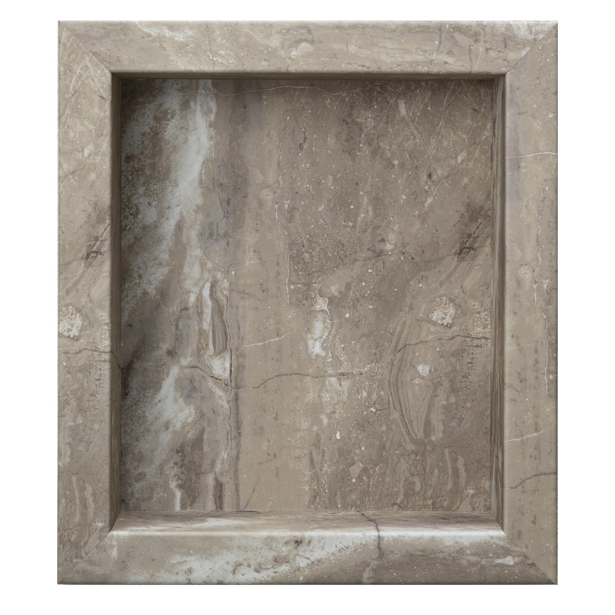 Palisade 17.5 in x 15.5 in Vinyl Shower Niche Ashen Slate | Waterproof Shower Insert