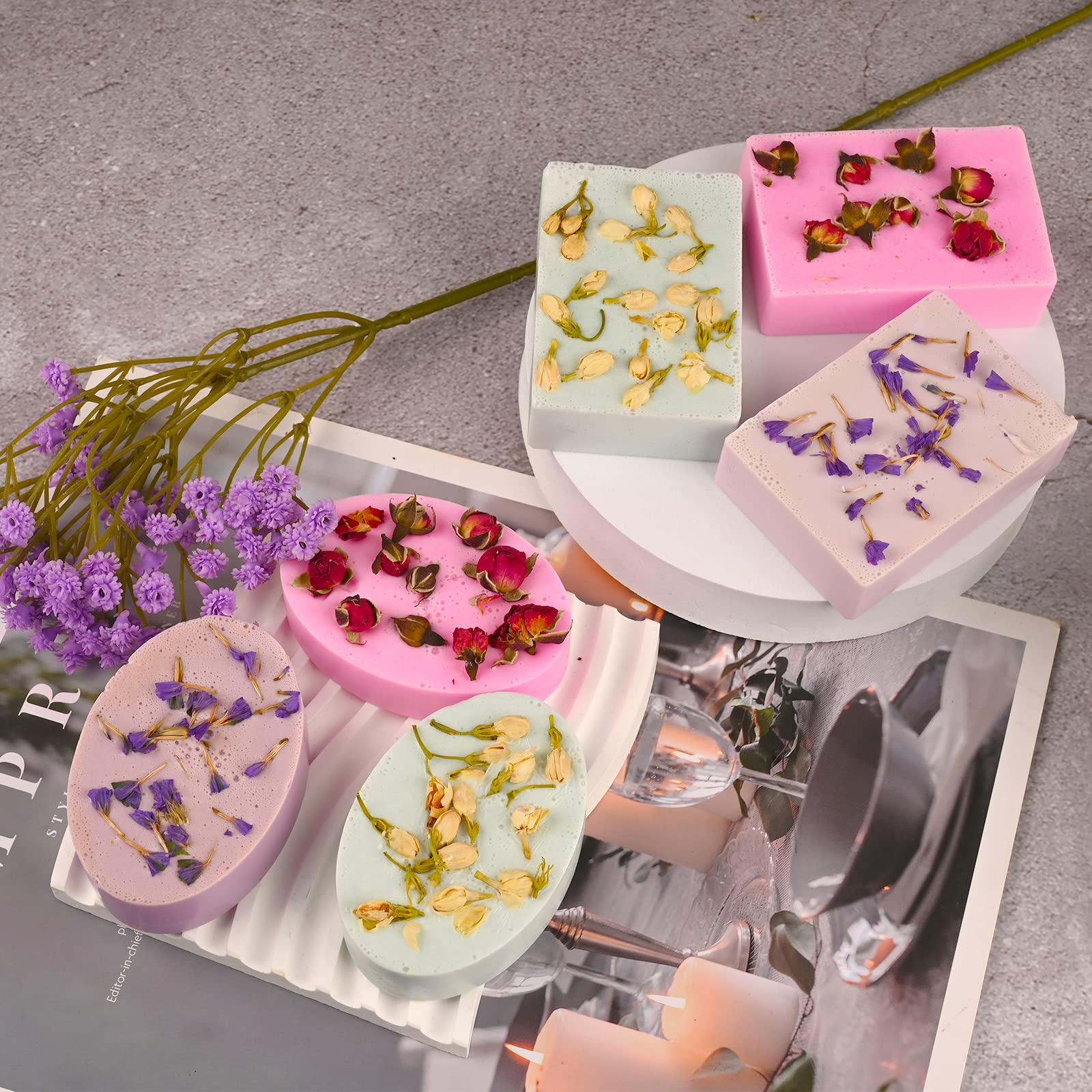 Sakolla 2 Pack Insect Silicone Soap Molds, 6-Cavity Dragonfly Butterfly Ladybug Shape Silicone Molds for Soap Making, DIY Baking Mold for Lotion Bars, Chocolate, Candy, Muffin, Biscuit, Cookie Pans