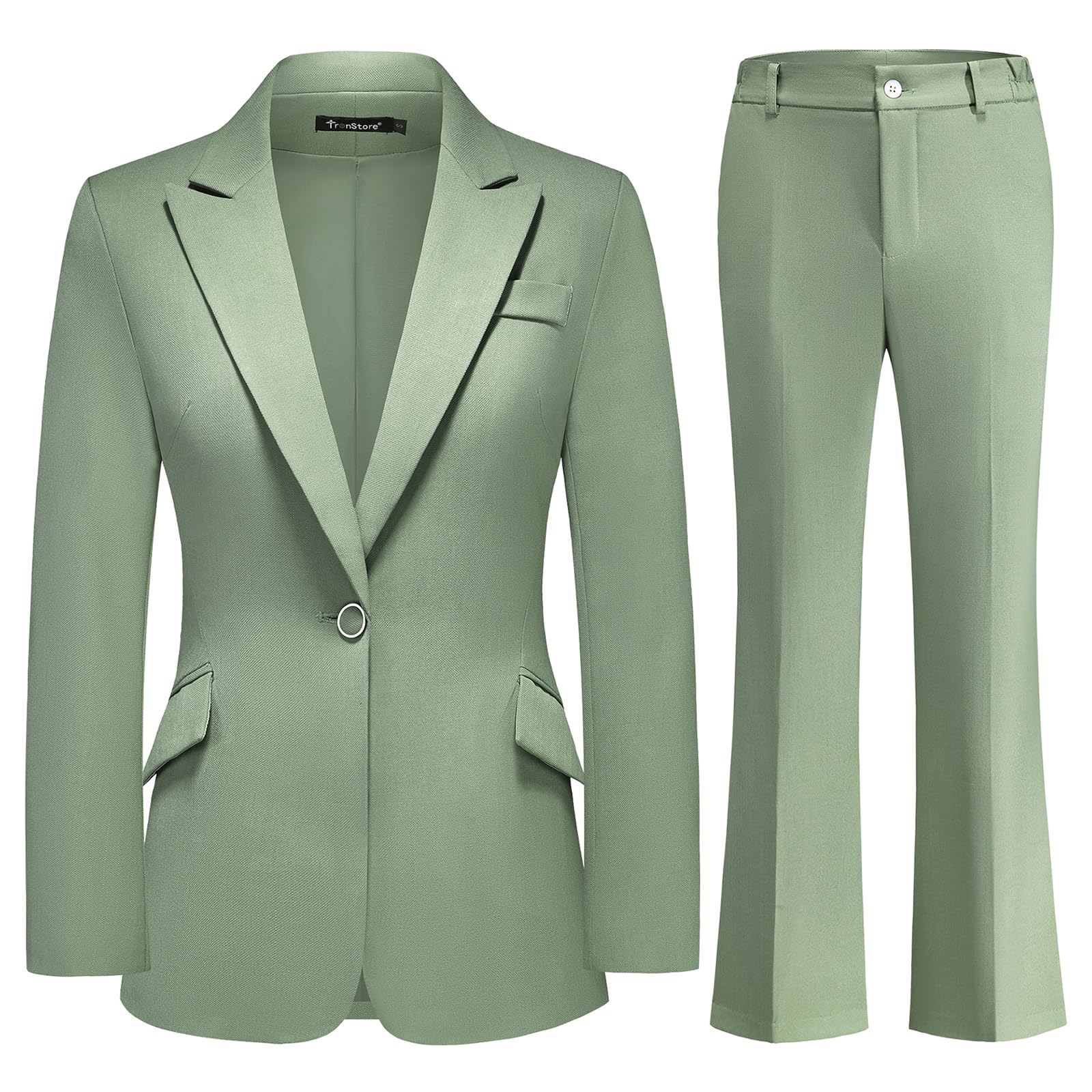 Women's Suit 2 Piece Set Pinstripe Blazer and Bootcut Dressy Pants Set for Work Office Business Outfits