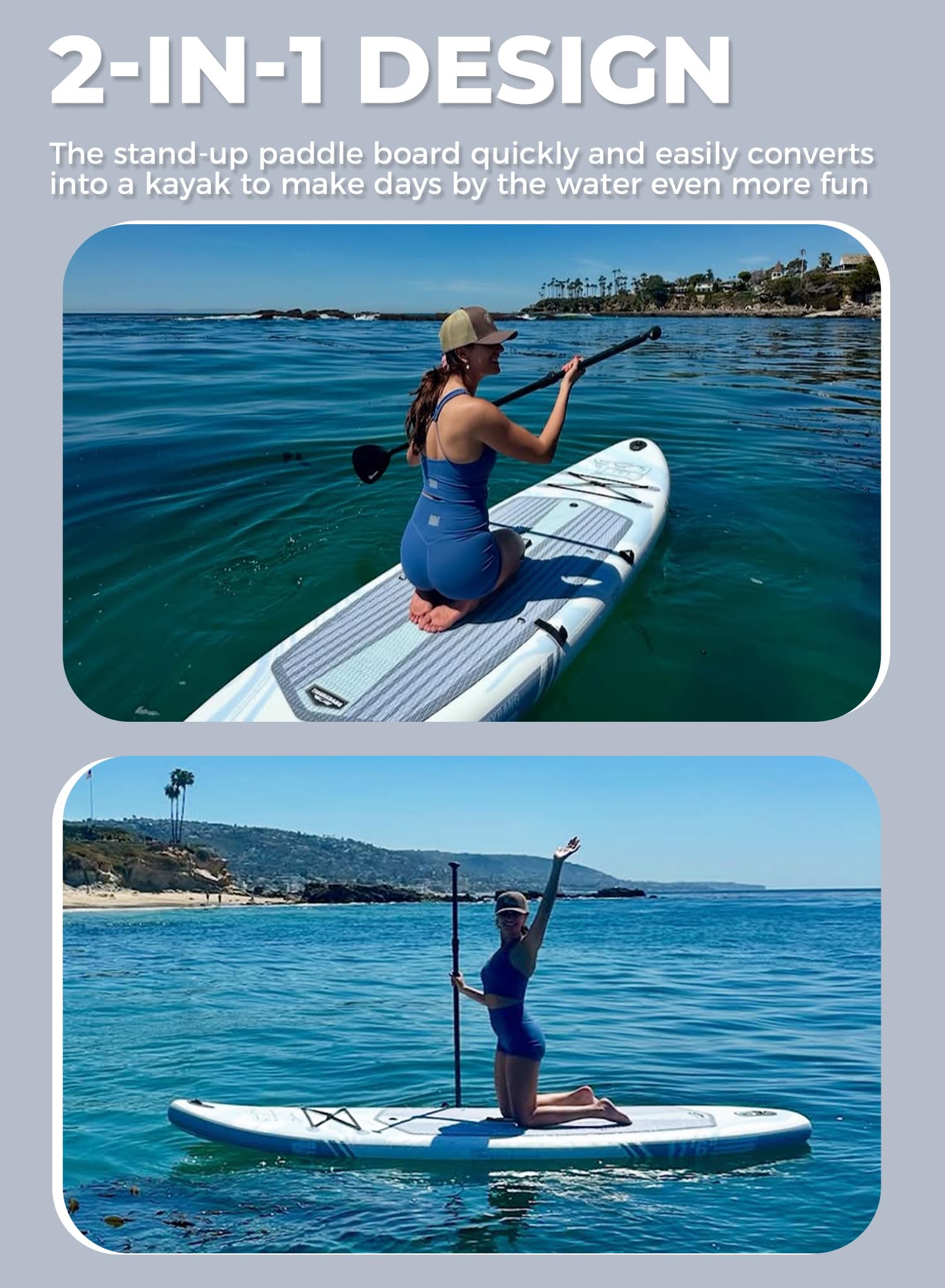 TIGERXBANG 11'6"/11'/10' Inflatable Paddle Board with Complete Accessories, Versatile Premium Paddle Boards for Adults/Youth, Stand Up Paddle Board Polar/Wave/Sunny Wave Collection
