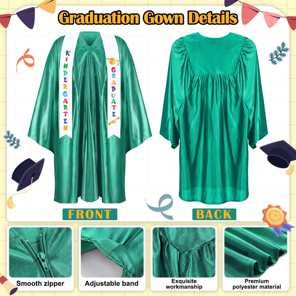 Sintuff 7 Pcs Kindergarten Preschool Graduation Cap and Gown with Bear Gifts 2026 Grad Stole Tassel Sash for Toddler Kids