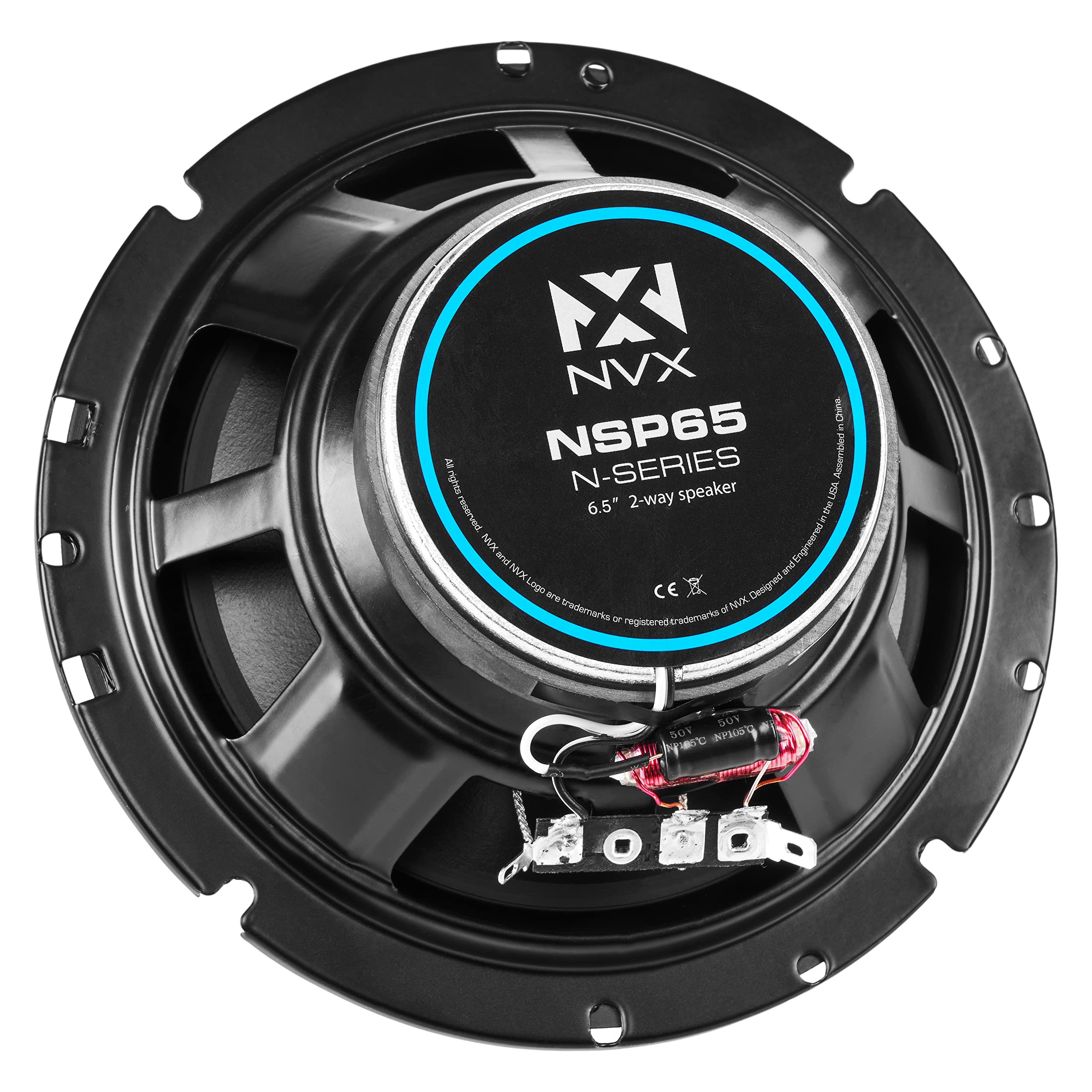 NVX NSP35 3.5" Car Speakers, 200W Max, 70W RMS, 2-Way Coaxial w/Silk Dome Tweeters & Built-in X-Overs, Easy to Install in Cars/Trucks/Doors (Pair)