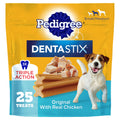 Pedigree Dentastix Small & Medium Breed Dog Treats, Original with Real Chicken, Dog Dental Treats, 13.9 oz. Bag (25 Treats Total)