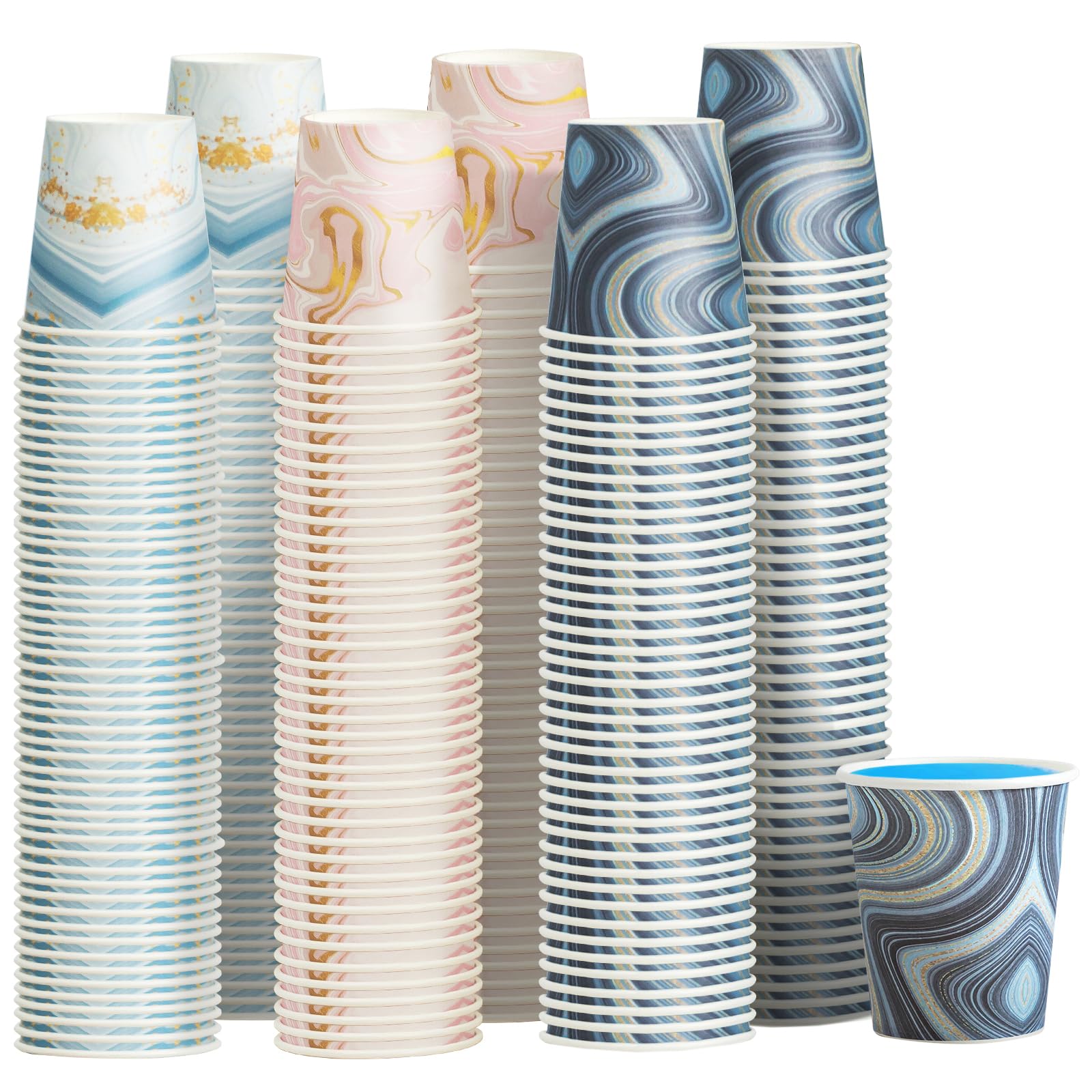 BYSNOW 100 Pack 3 oz Paper Cups, Disposable Bathroom Cups, Small Mouthwash Cups, Mini Paper Cups for Bathroom, White 100Pack
