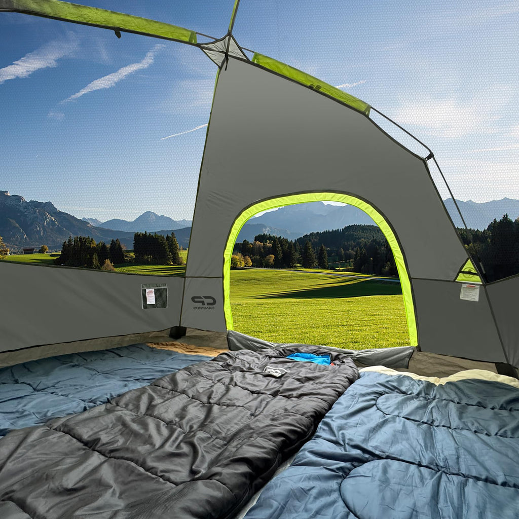 CAMPROS CP Camping Tent 2/4/6 Person, Waterproof Windproof Double Layer Dome Tent, Easy Setup with Large Mesh Windows & Wide Door for Outdoor Camping Backyard
