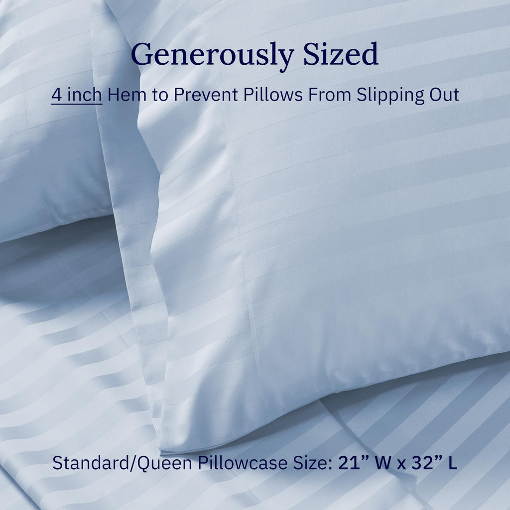 CALIFORNIA DESIGN DEN Soft & Silky 500 Thread Count 100% Cotton is Cool & Smooth, White Pillowcases Queen Size Fits Standard & Queen Pillows (Pure White)