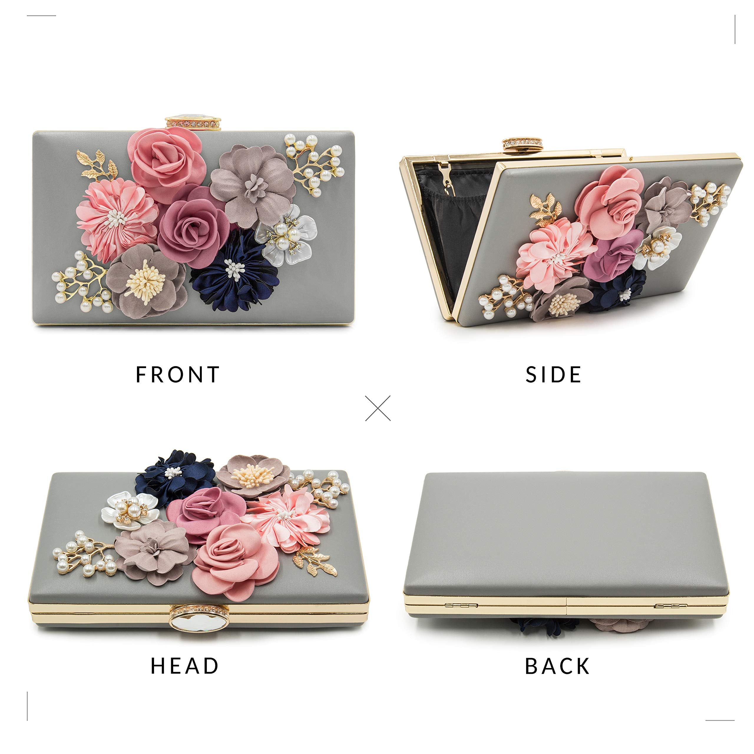 Evening Bag for Women, Flower Wedding Evening Clutch Purse Bride Floral Clutch Bag