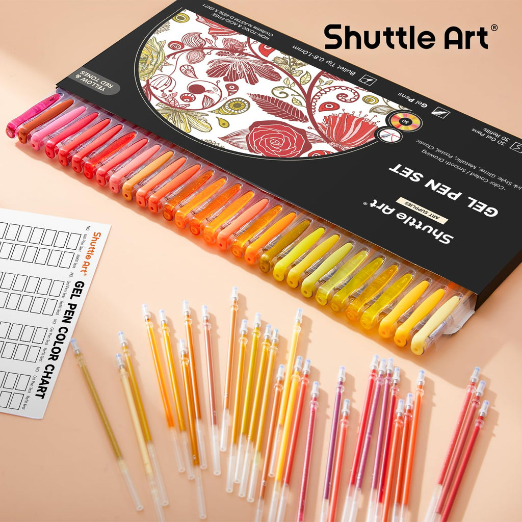 Shuttle Art Pastel Gel Pens, 24 Pastel Milky Colors Gel Pen for Black Paper, Adults Coloring Books Drawing Doodling Crafts Scrapbooking Journaling