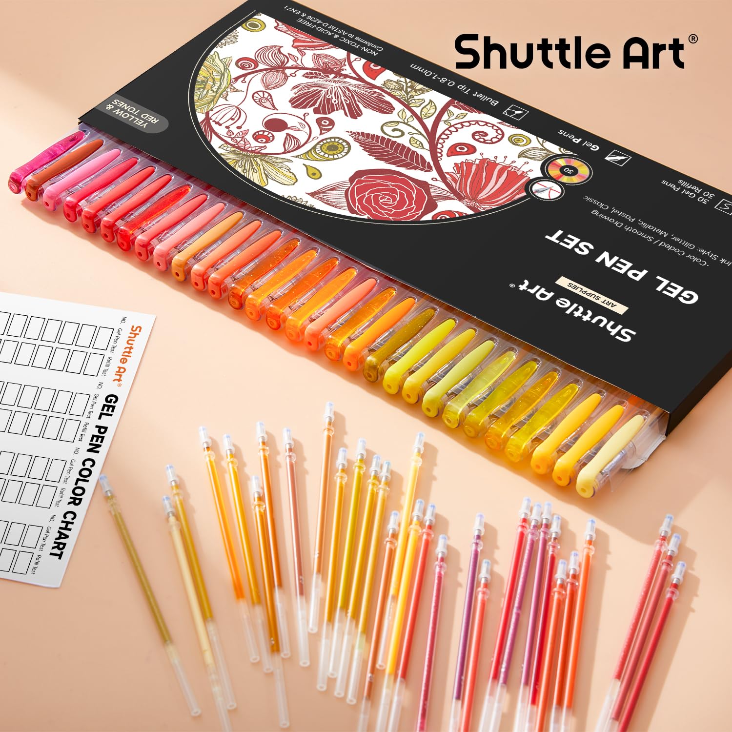 Shuttle Art Pastel Gel Pens, 24 Pastel Milky Colors Gel Pen for Black Paper, Adults Coloring Books Drawing Doodling Crafts Scrapbooking Journaling