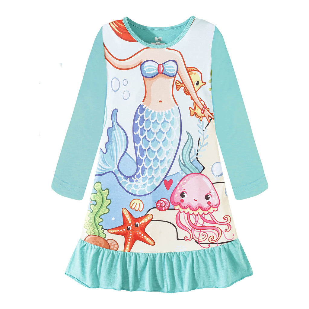Nightgowns for Girls Kids Pajamas Princess Dress Sleepwear Night Gown 3-10 Years