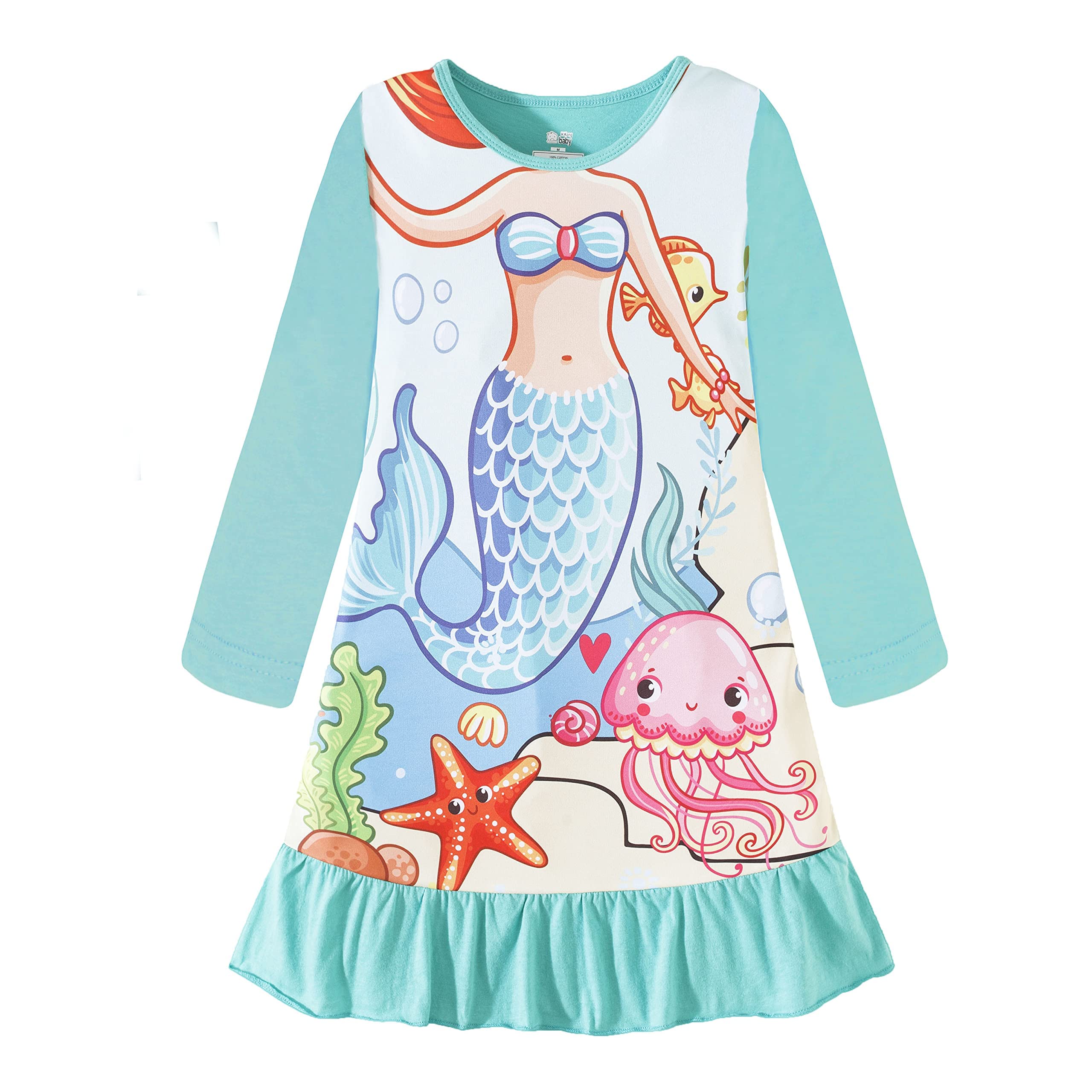 Nightgowns for Girls Kids Pajamas Princess Dress Sleepwear Night Gown 3-10 Years