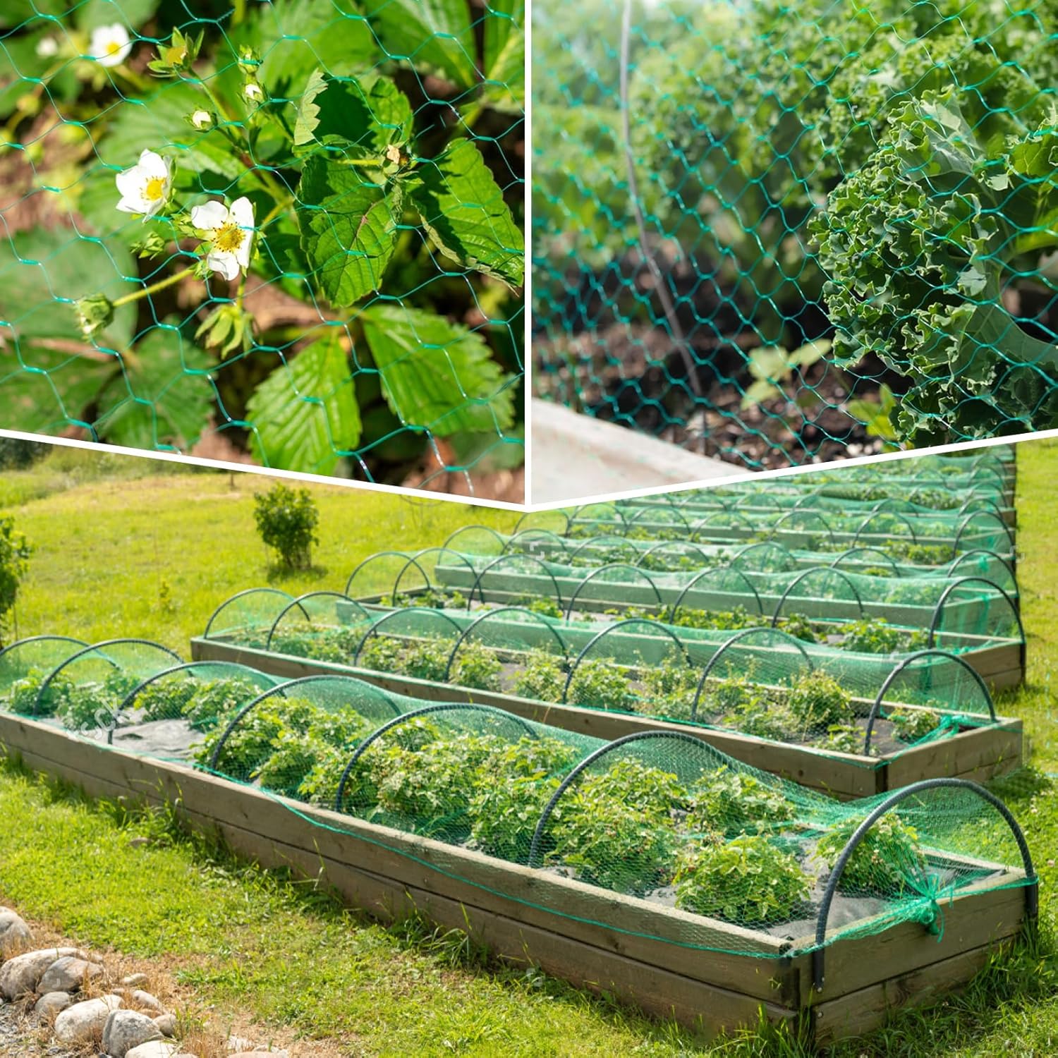 Bird Netting for Garden 13x33ft - Sukh Garden Netting Mesh for Garden Protection Bird Fence Plant Netting Chicken Coop Deer Squirrels Poultry Protect Fruit Trees Vegetable
