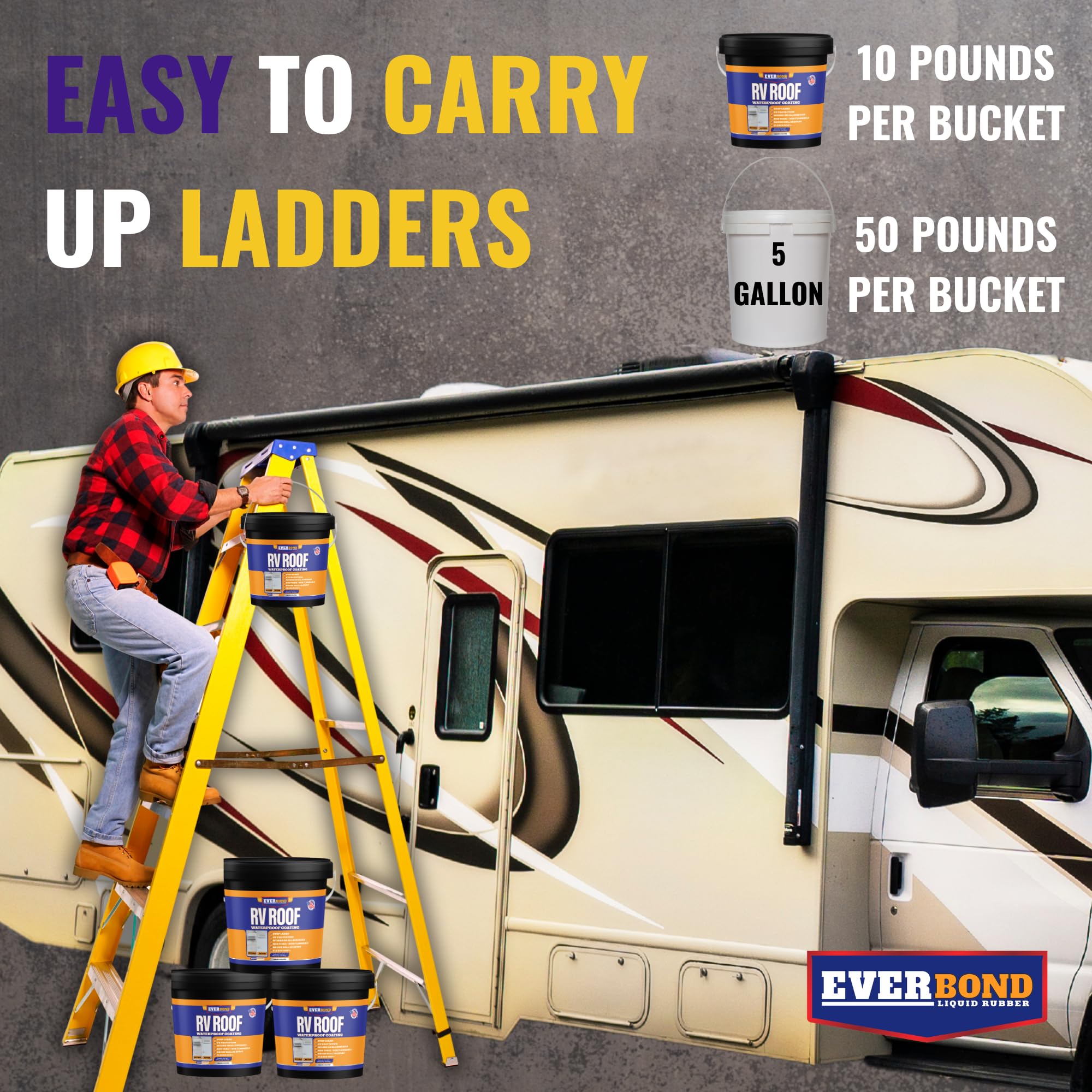 EverBond Multipurpose Primer - Primer for Roof Coatings - Use on EPDM Rubber, Wood, Fiberglass, Concrete, and Metal Surfaces - Easy to Apply on RVs, Campers, and Trailers - 1 Gallon