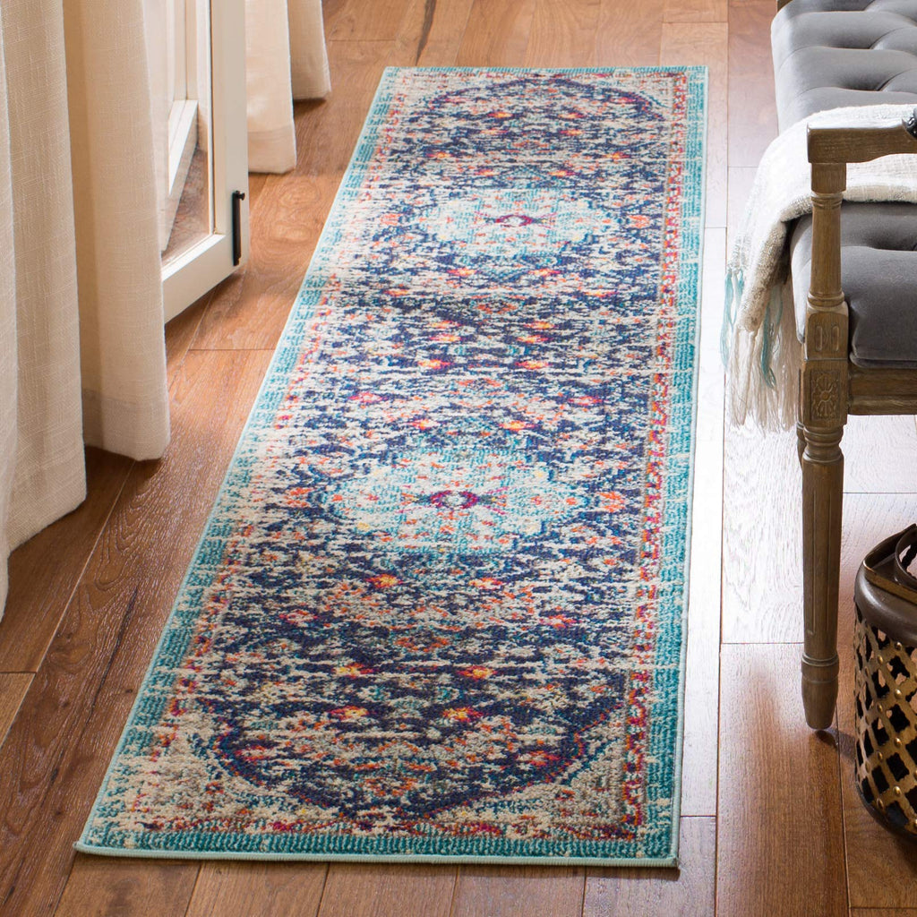 SAFAVIEH Madison Collection Accent Rug - 2'2" x 4', Beige & Black, Medallion Distressed Design, Non-Shedding & Easy Care, Ideal for High Traffic Areas in Entryway, Living Room, Bedroom (MAD447B)
