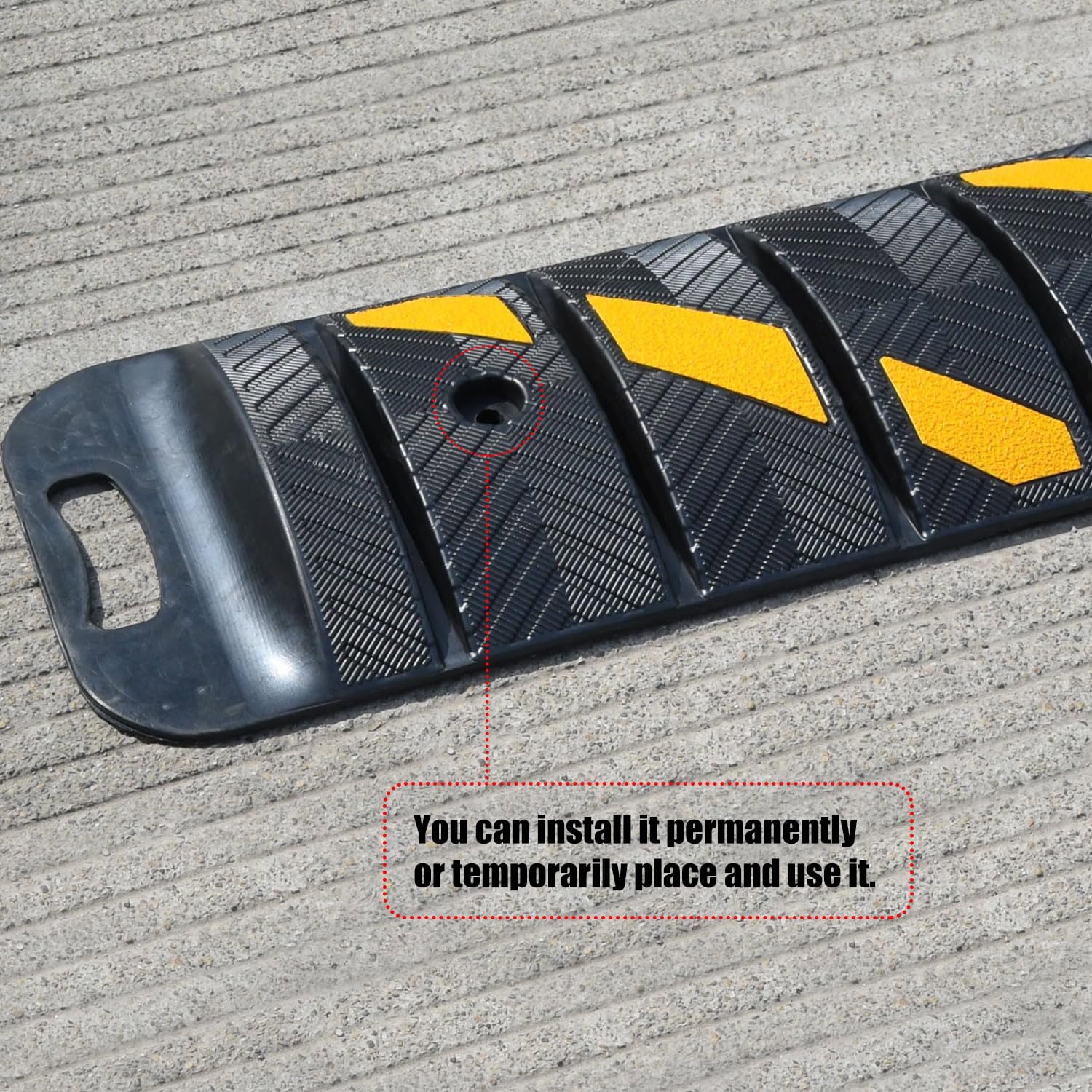 72" x 10" x 2" inch Portable Speed Bump Hump, 6' Feet Durable Collapsible Road Safety Bumps, Vehicles Hump Bumps for Asphalt Concrete Gravel Garage Driveway Roads Parking (72" Curlable Bump)
