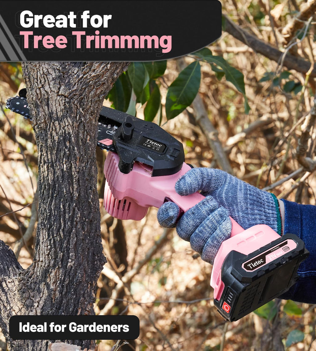 Tietoc Chainsaw 6 Inch Mini Electric Chainsaw Cordless Battery Powered, Hand Held Saw for Wood/Trees Trimming, Tools for Household and Garden, Chain Saw Gift for Men Dad Husband Fathers Gardener 2026