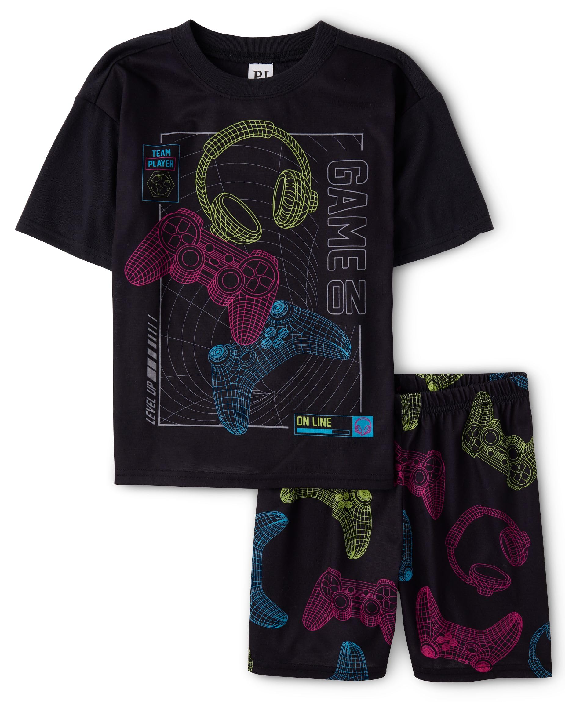 The Children's Place boys Short Sleeve Top and Shorts,2 Piece Pajama Set