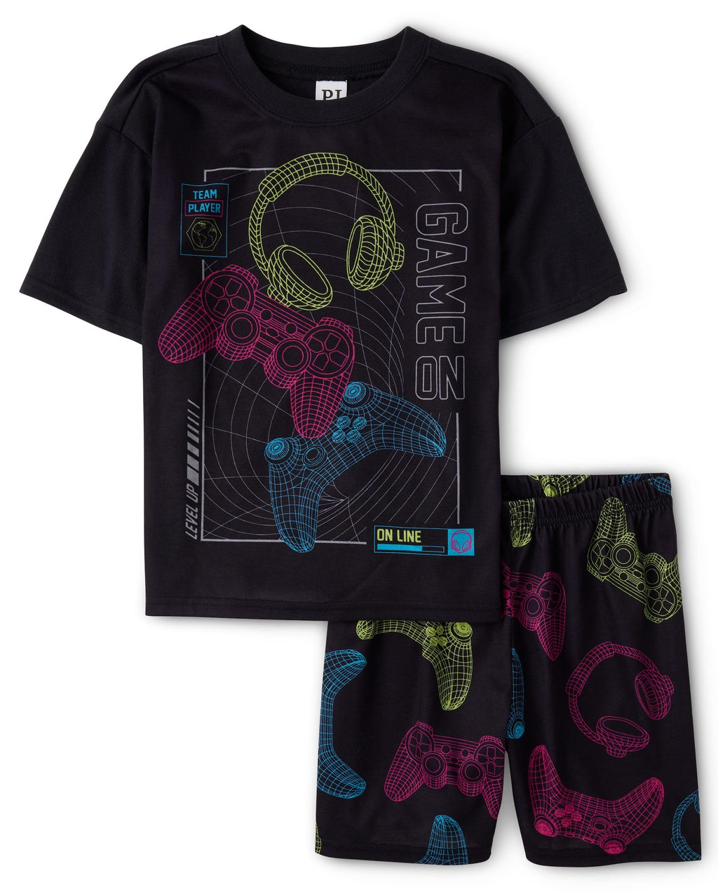The Children's Place boys Short Sleeve Top and Shorts,2 Piece Pajama Set