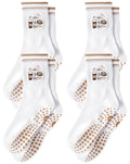 Yawlsow Pilates Grip Socks for Women Yoga Grippy Socks Cute Barre Non Skid Athletic Crew Sticky Sock Workout Hospital