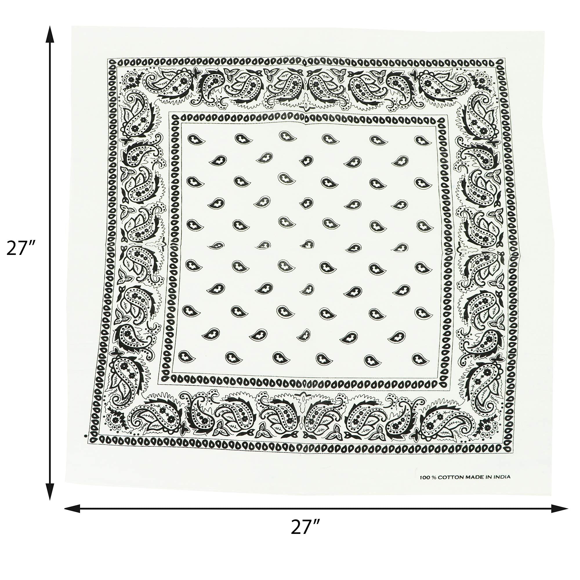Motique Accessories Extra Large Paisley Bandana 27x27 Inch
