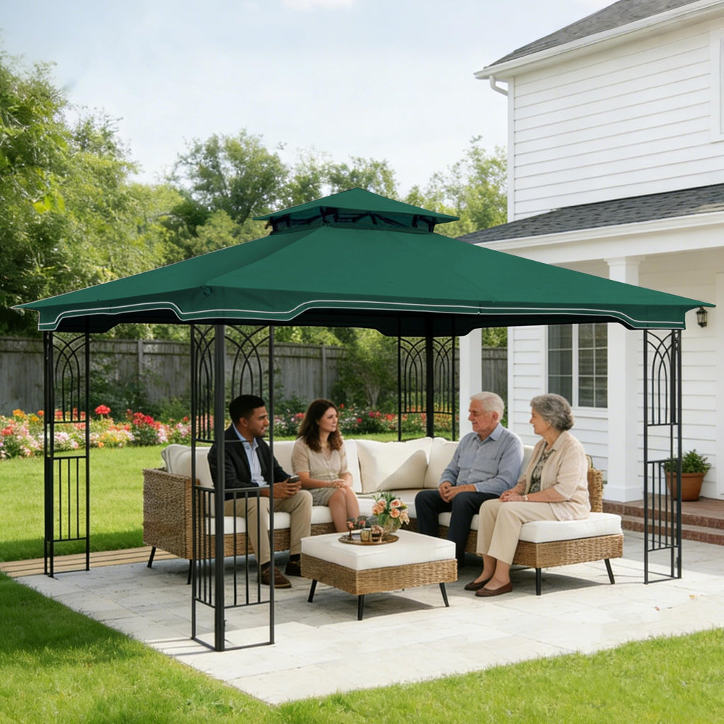 SCOCANOPY Replacement Gazebo Canopy Compatible with 10 x 12 Regency II Patio Gazebo Model L-GZ798PST,A101004104,A101004105,(Forest Green)