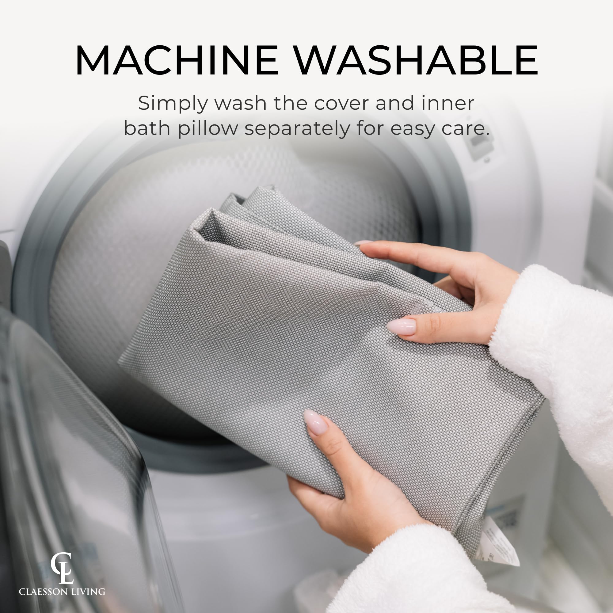 Luxury Bath Pillow for Tub - Thick and Comfortable Bathtub Pillow Support for Head and Neck and Back - Washable Quick-Drying Bath Pillows - Bath Cushion for Home Spa - Fits Any Bathtub - Dark Gray
