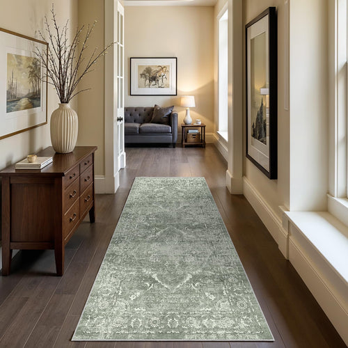 2x5 Washable Kitchen Runner Rug - Soft Low Pile Floral Animal Cat Print Rugs with Non-Slip Backing Waterproof Stain-Resistant Indoor Carpet for Hallway Entryway Bathroom Bedroom (Black)
