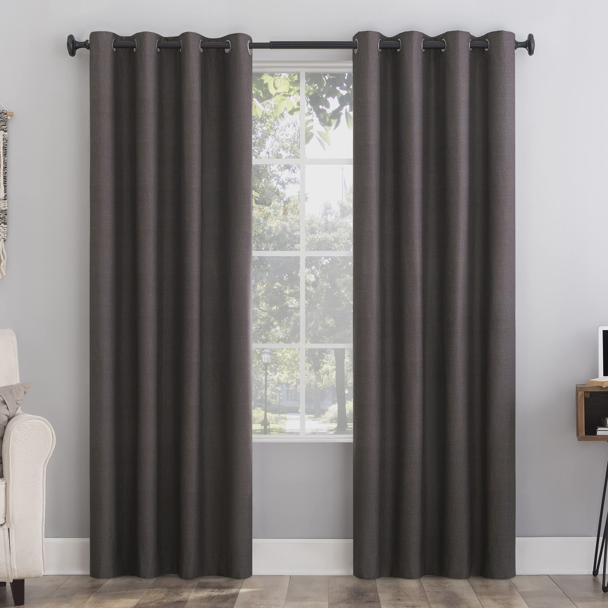 Sun Zero Columbia Thermal Insulated 100% Blackout Grommet Curtain Single Panel, 50" x 63", Cedar Orange