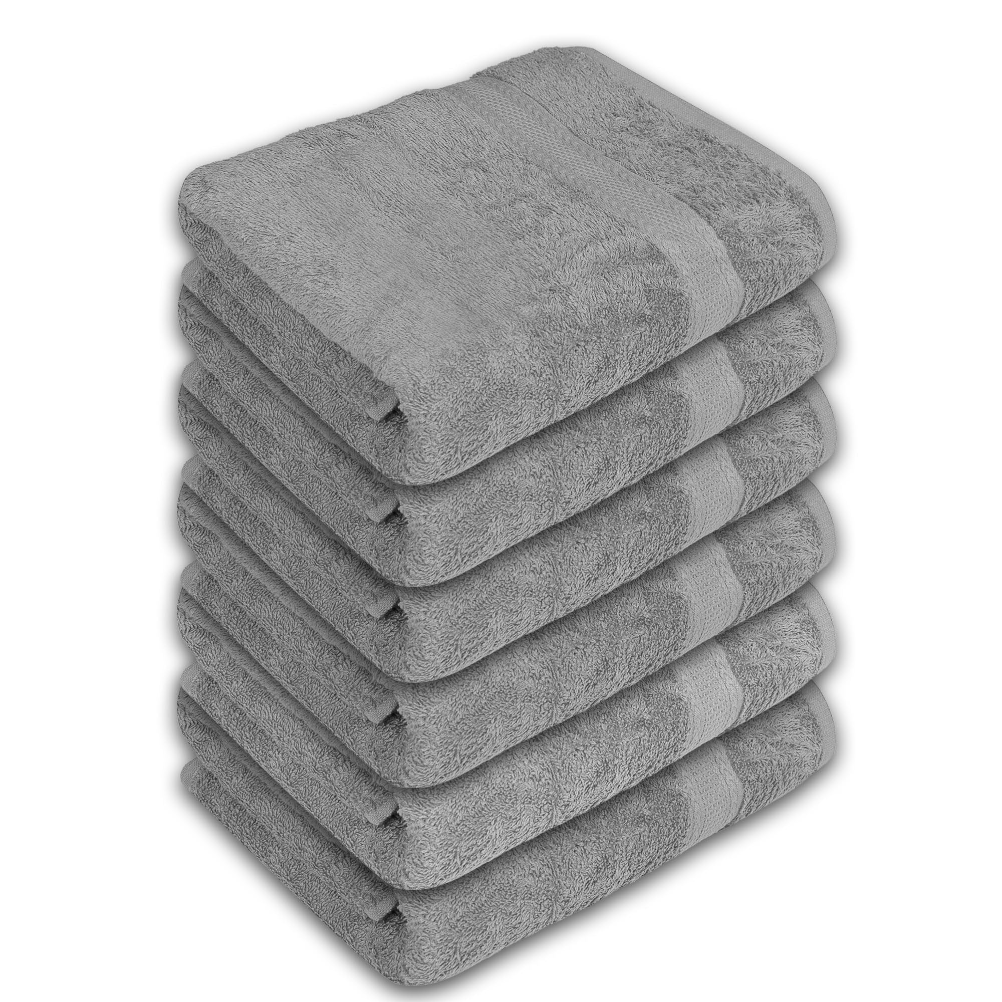 Medium Bath Towels Pack of 6 – 24x48 Inches – Soft, Quick Dry & Highly Absorbent – 100% Cotton Towels for Bathroom, Spa, Gym & Hotel – Aqua Blue