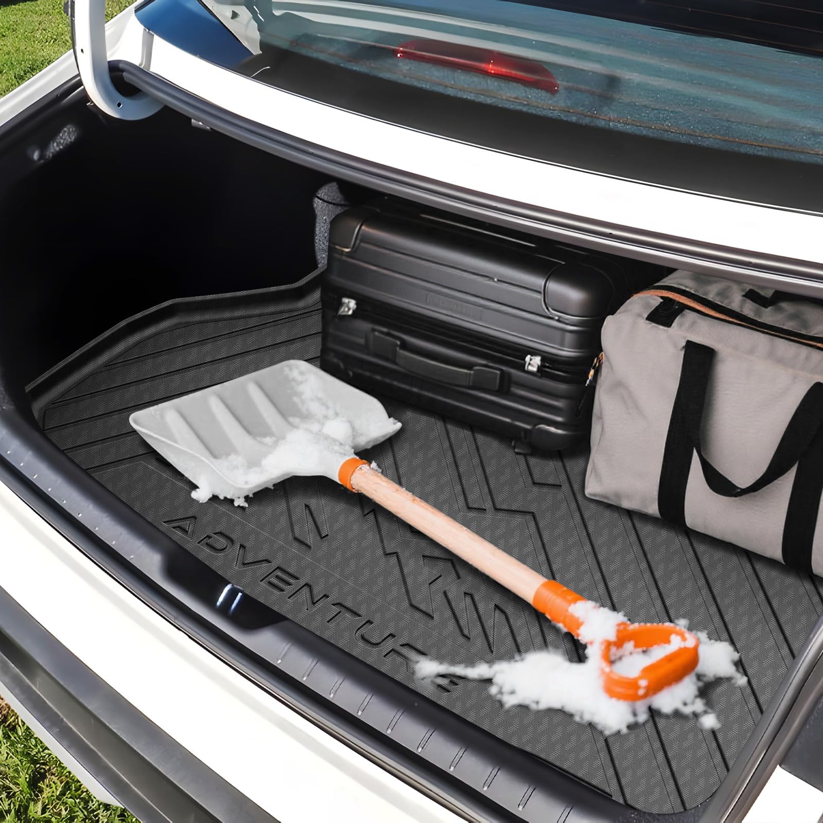 KUST Floor Mats & Trunk Cargo Mat for Toyota RAV4 2019-2025, All Weather Rear Trunk Cargo Liner for RAV4 Accessories TPE Rubber Raised Edge 4PCS