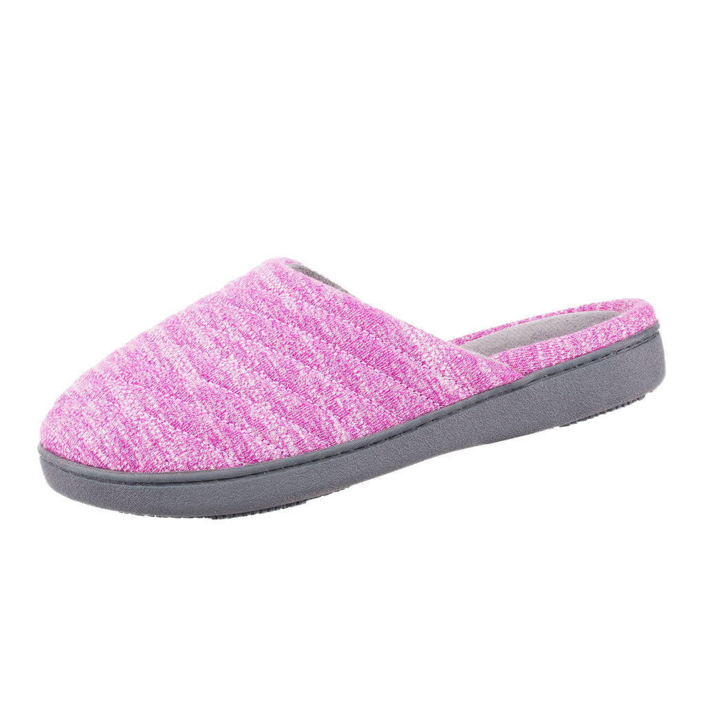 Isotoner Women's Premium Knit Slide Slippers - Moisture-Wicking Lining, Rubber Indoor/Outdoor Sole - Machine Washable House Shoes