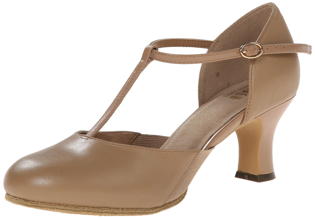 Bloch Women's Splitflex T-Strap Character Shoe, Versatile Shoe, Cushioned Insole, Suede Forefoot Outsole, Short Shank with an Elastic Panel, Comfortable, High Durability, Superior Fit